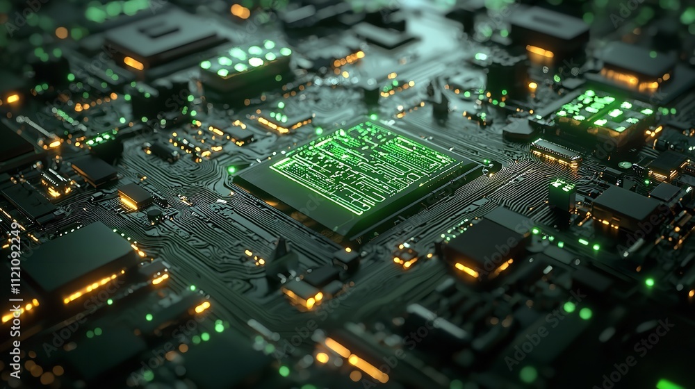 Abstract Green Technology Background - Generative Design Elements Abstract Green Technology Background - Generative Design Elements