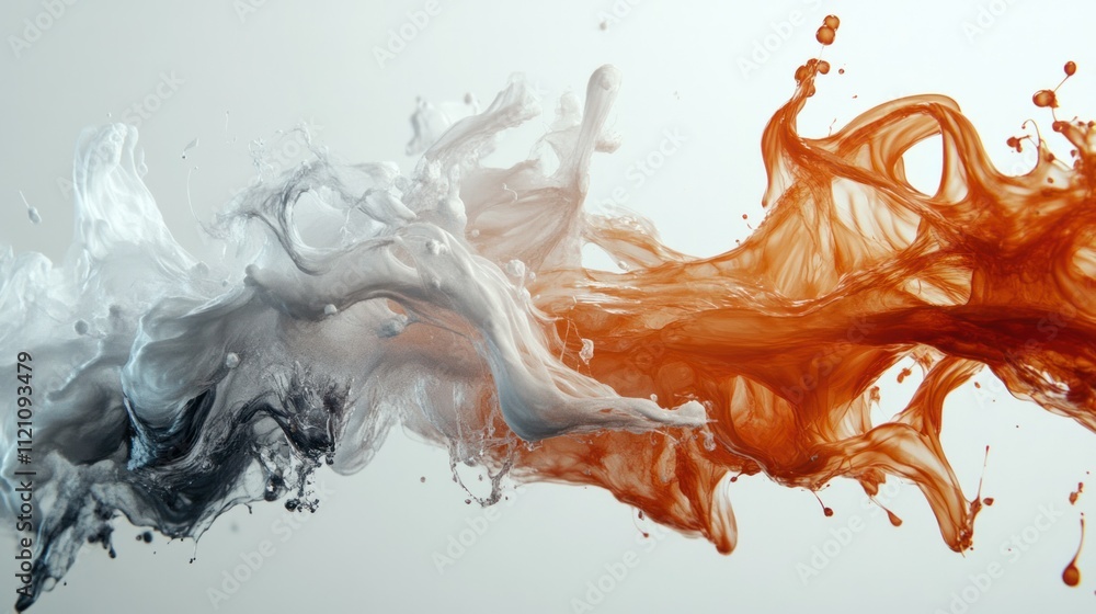 © Hardy - Dynamic motion captured in fluid art style, bold colors flowing like molten glass, creating organic swirling forms
