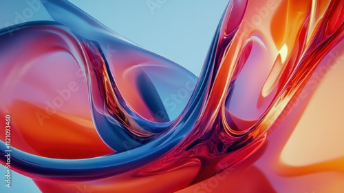Dynamic motion captured in fluid art style, bold colors flowing like molten glass, creating organic swirling forms
