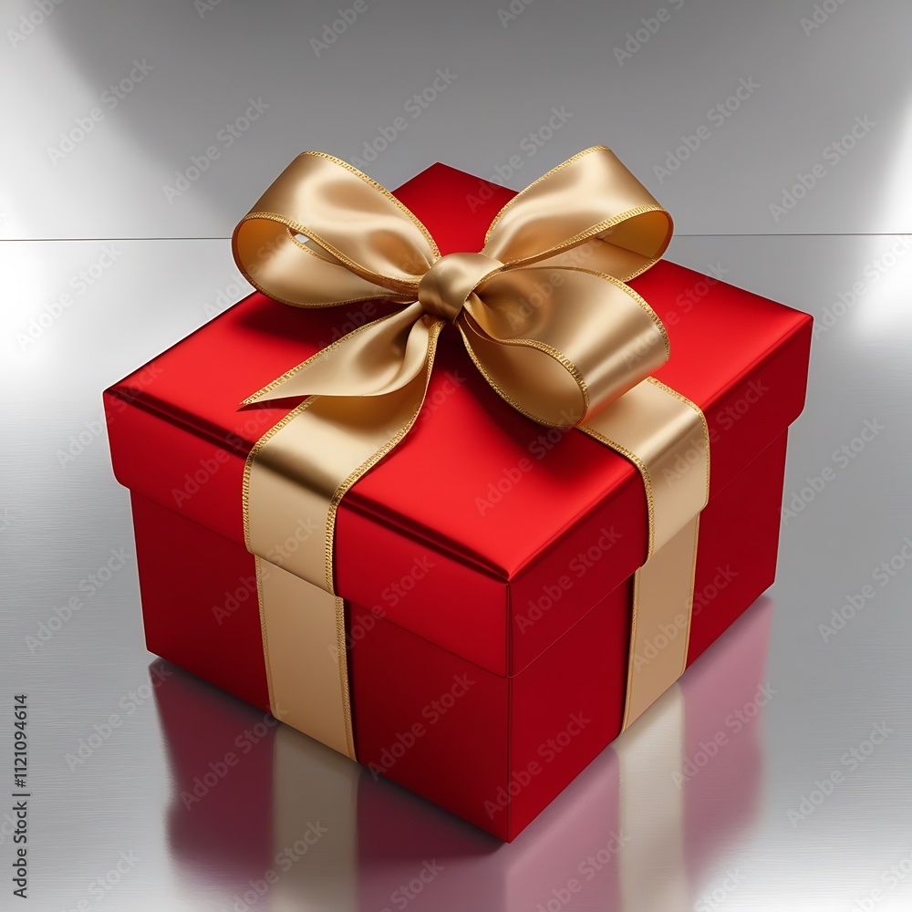 Obraz premium red gift box isolated cutout