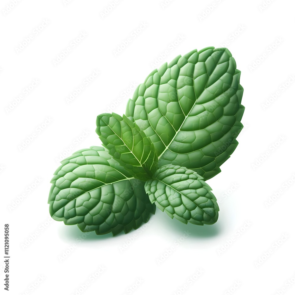 Vibrant Green Leaf Isolated on White Background Vibrant Green Leaf Isolated on White Background