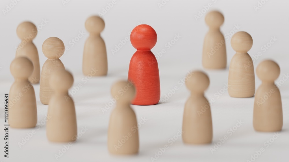 The conflict between two companies and a business, the rivalry of Leaders in blue and red leads a group of employees to compete, Staff recruitment.3D rendering on white background. The conflict between two companies and a business, the rivalry of Leaders in blue and red leads a group of employees to compete, Staff recruitment.3D rendering on white background.