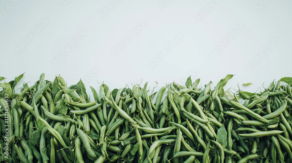 Fresh Green Beans Harvest Organic Produce Background Fresh Green Beans Harvest Organic Produce Background