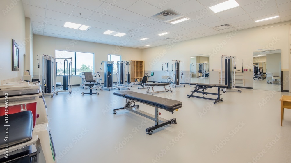 Modern, Well-Equipped Rehabilitation Gym Modern, Well-Equipped Rehabilitation Gym
