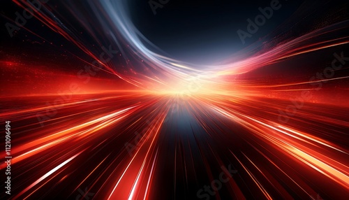 Abstract light trails in vibrant colors.