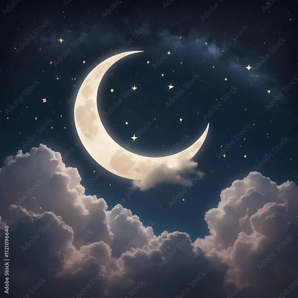 Fototapeta premium “Cloud and Moon Hug Sticker”