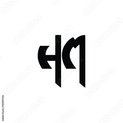 HM monogram logo design letter text name symbol monochrome logotype alphabet character simple logo