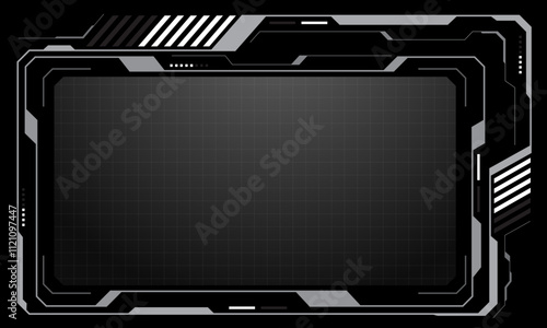 HUD frames white grey user interface elements design modern technology futuristic control panel screen digital hologram window gaming menu touching cyber monitor set on black background vector
