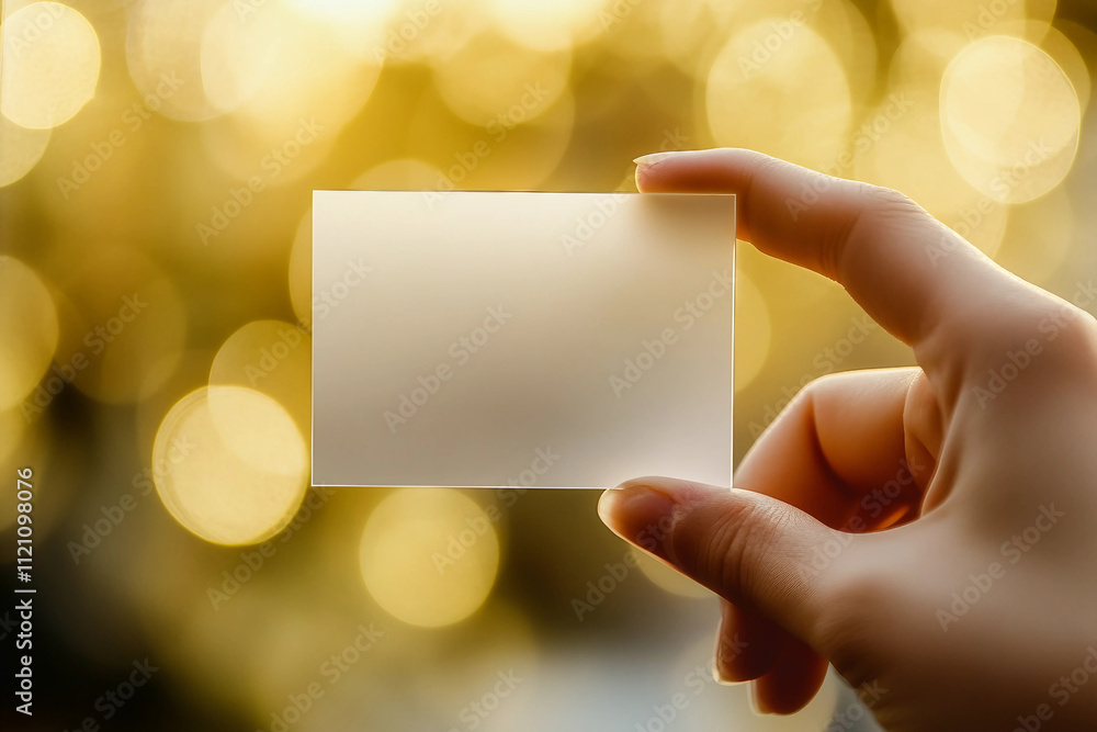 hand holding a blank card hand holding a blank card