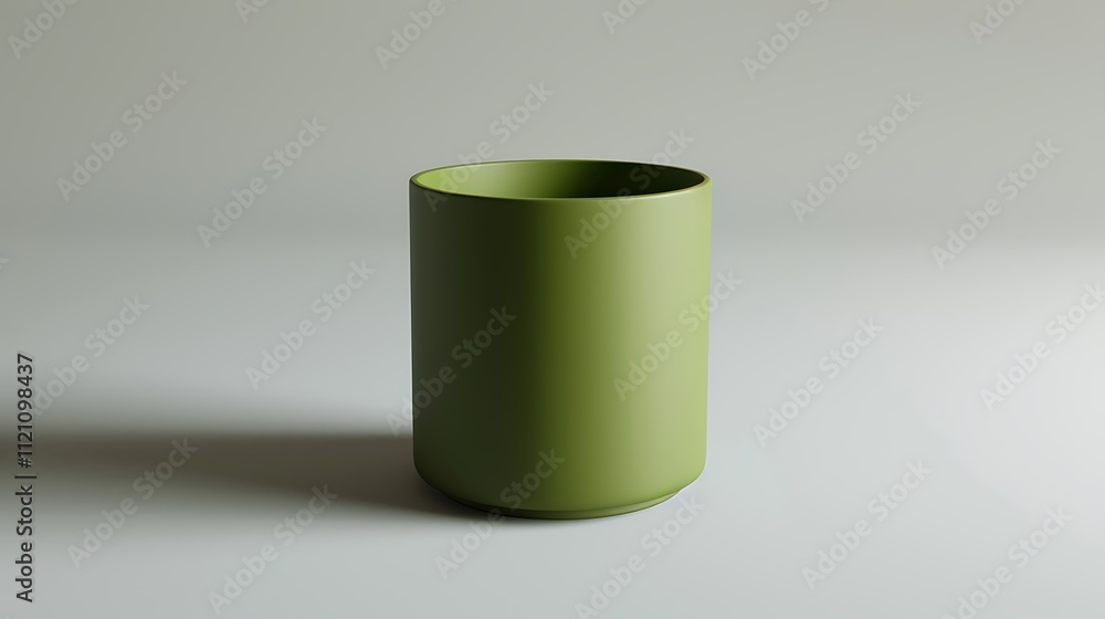 Stylish green cylinder with matte finish on white. Stylish green cylinder with matte finish on white.