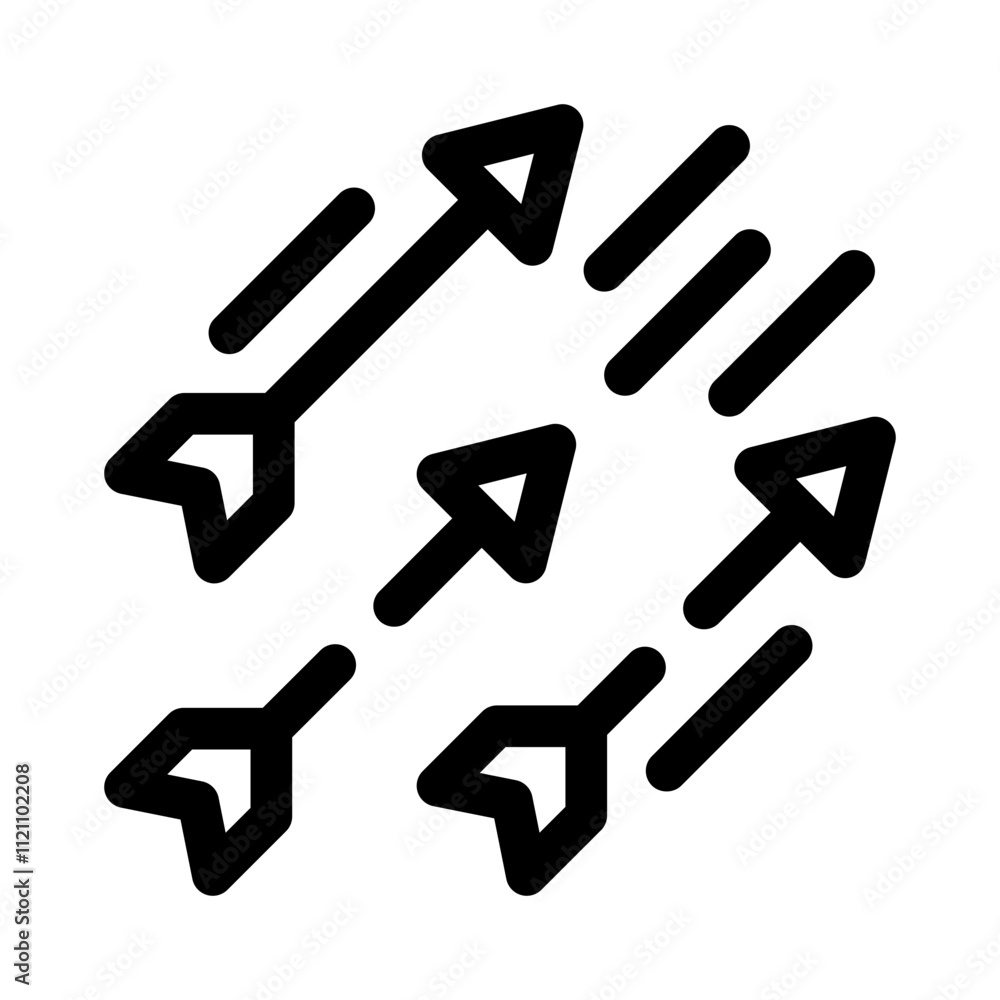 Arrows in Flight line icon Arrows in Flight line icon