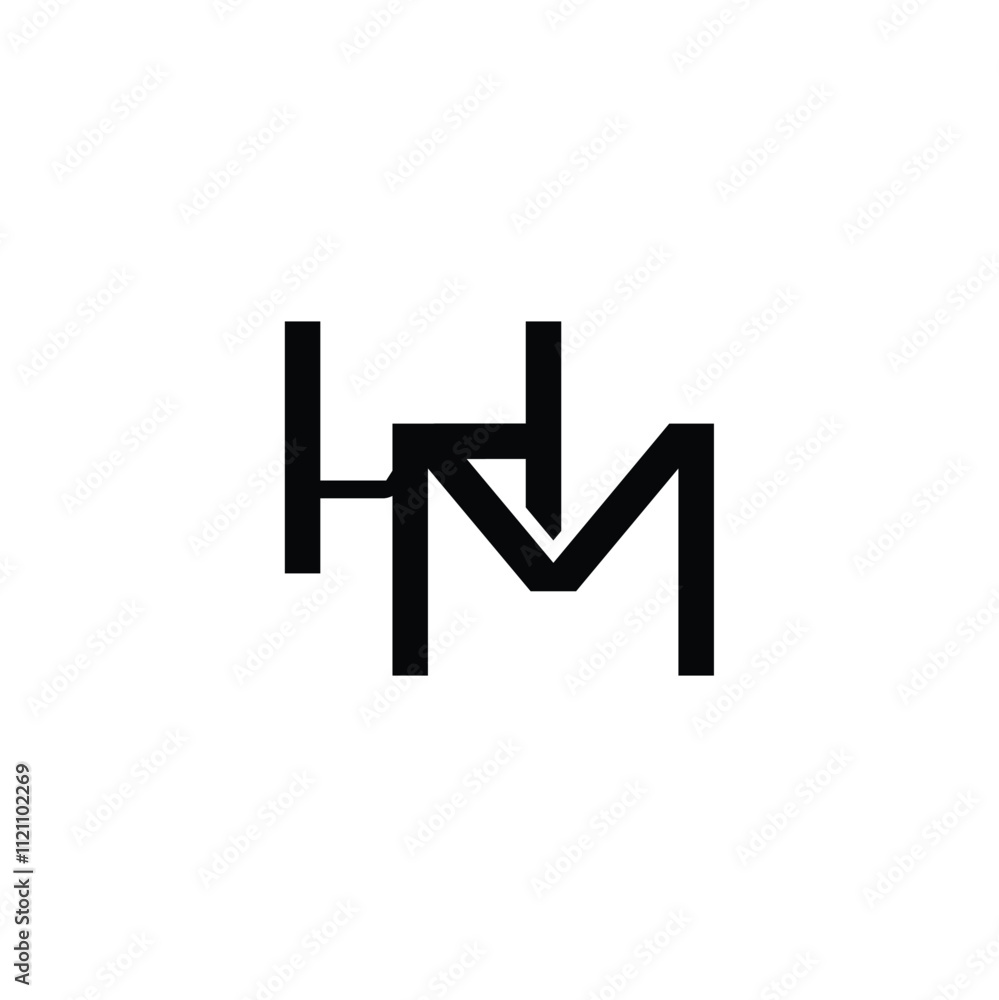 HM monogram logo design letter text name symbol monochrome logotype alphabet character simple logo HM monogram logo design letter text name symbol monochrome logotype alphabet character simple logo