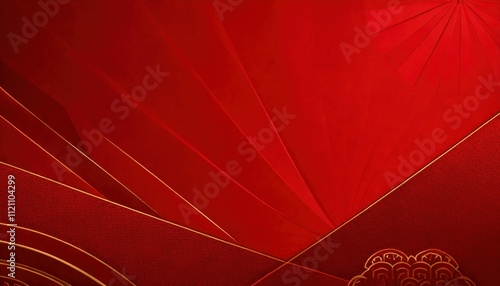 Vibrant Red Chinese New Year Background 3D Rendering with Abstract Patterns, Perfect for Holiday Festivities photo