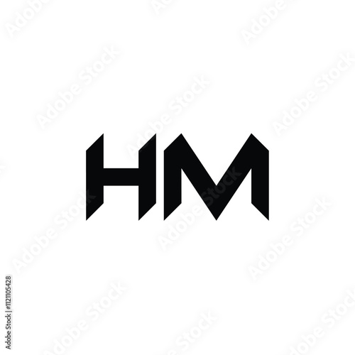 HM monogram logo design letter text name symbol monochrome logotype alphabet character simple logo