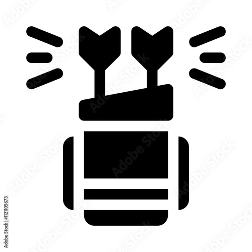 Quiver with Arrows glyph icon