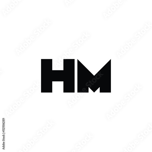 HM monogram logo design letter text name symbol monochrome logotype alphabet character simple logo
