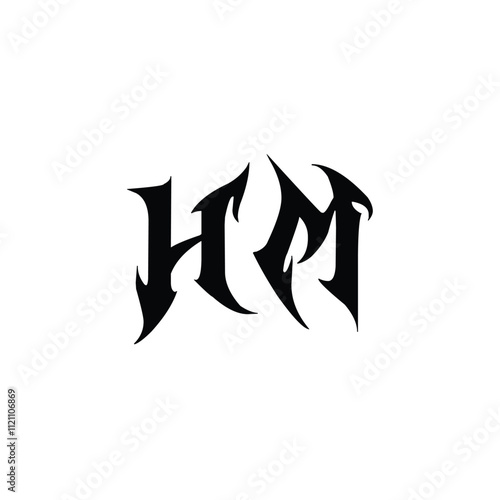 HM monogram logo design letter text name symbol monochrome logotype alphabet character simple logo