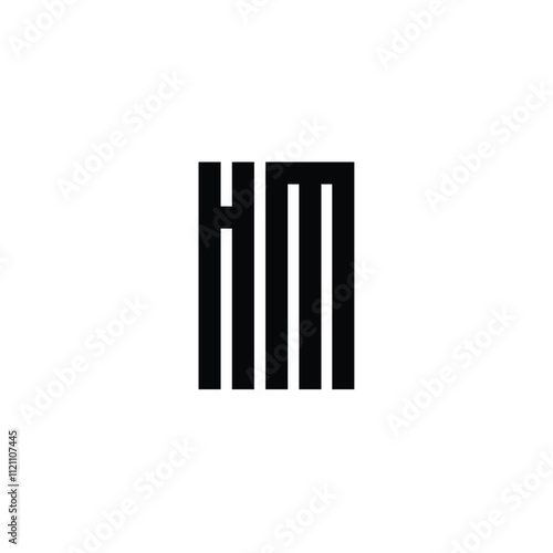 HM monogram logo design letter text name symbol monochrome logotype alphabet character simple logo