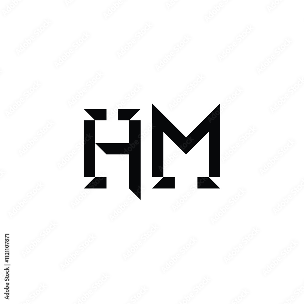 HM monogram logo design letter text name symbol monochrome logotype alphabet character simple logo HM monogram logo design letter text name symbol monochrome logotype alphabet character simple logo