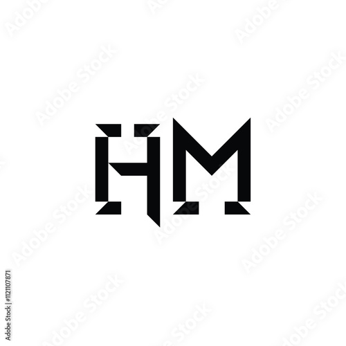 HM monogram logo design letter text name symbol monochrome logotype alphabet character simple logo