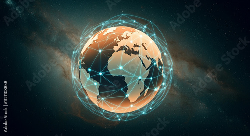 Digital globe with network ...