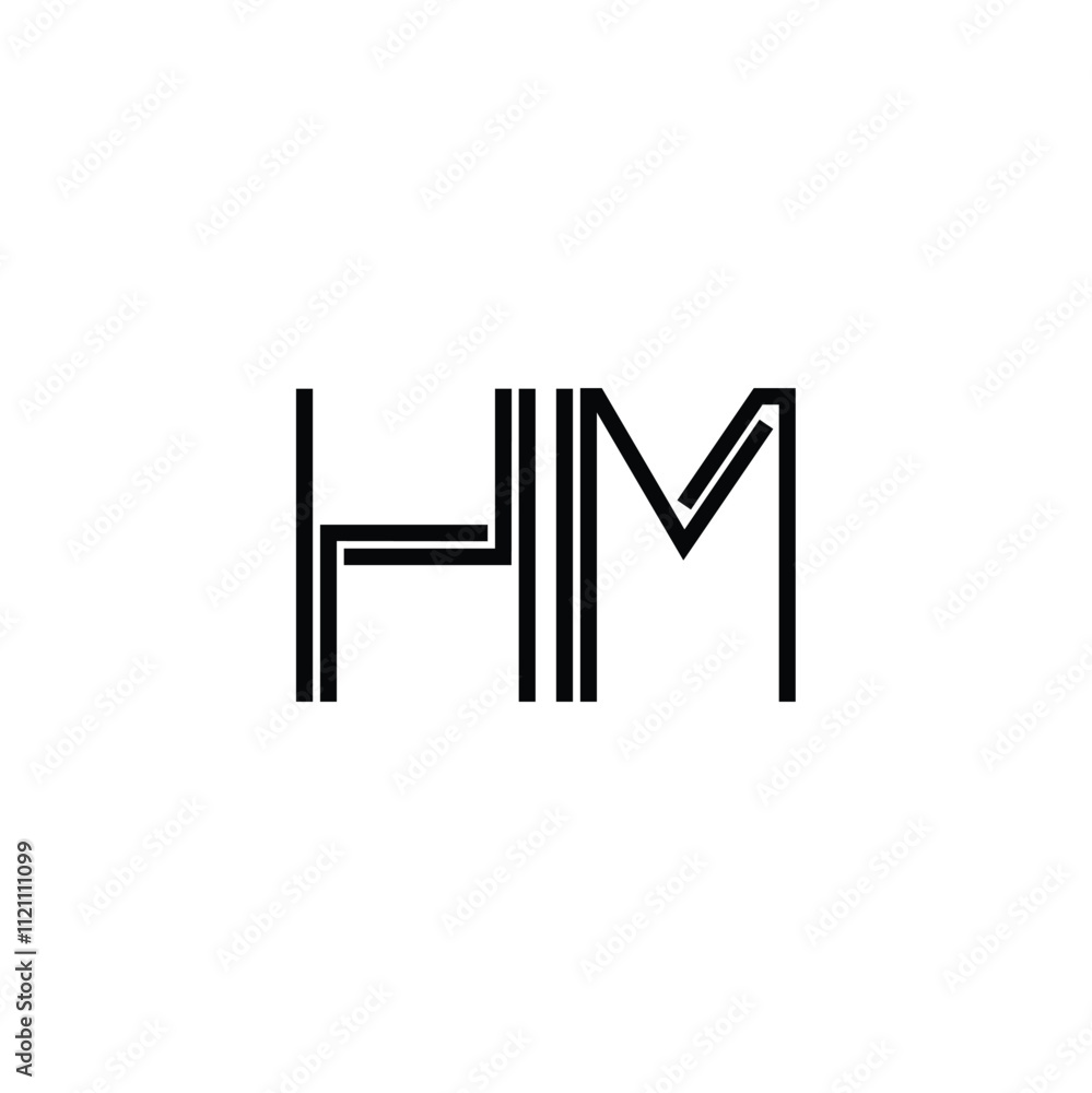 HM monogram logo design letter text name symbol monochrome logotype alphabet character simple logo HM monogram logo design letter text name symbol monochrome logotype alphabet character simple logo