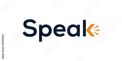 typography speak text word mark logo design