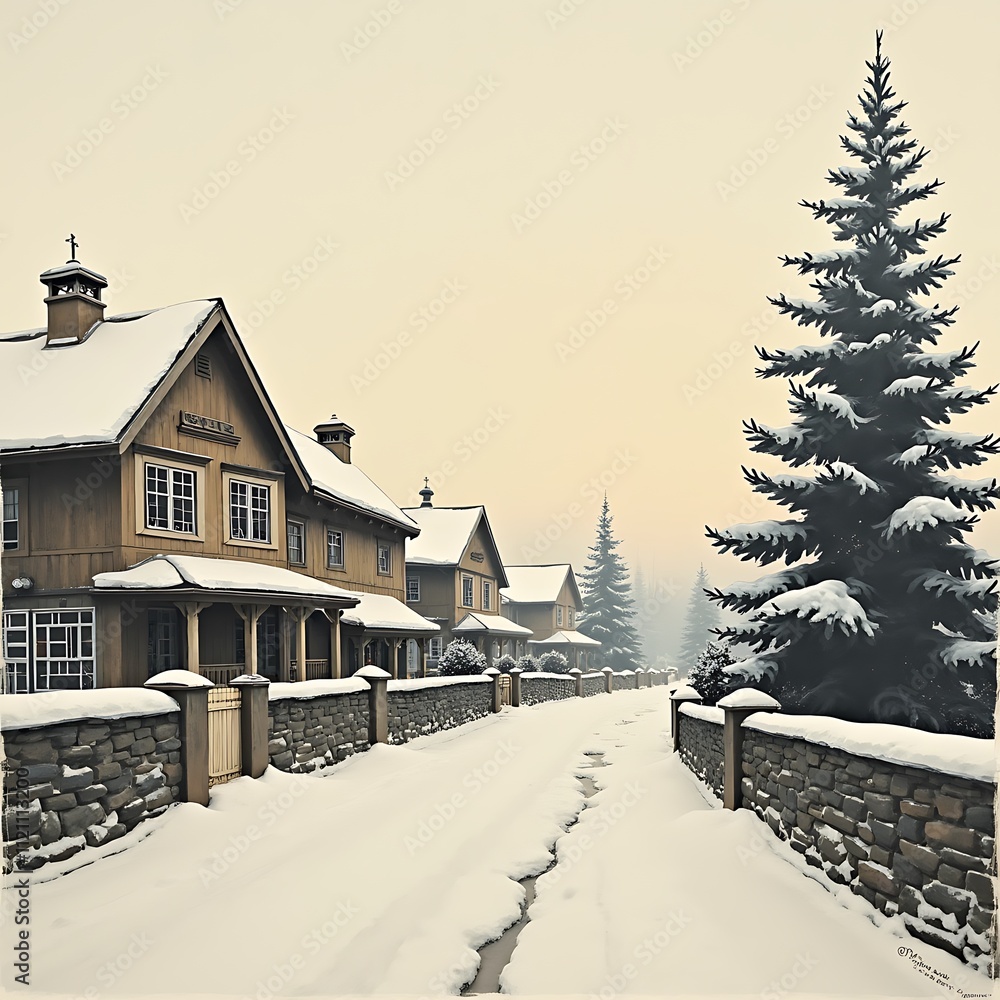 Fototapeta premium Peaceful Retreat..Countryside Charm..A Quiet Place..Home Sweet Home..Simple Pleasures