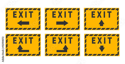 Exit. An inscription for an information plate, an icon, an icon for websites, applications and social networks, messengers and creative design