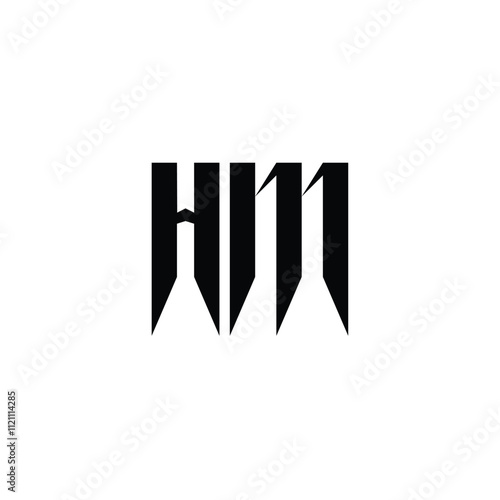 HM monogram logo design letter text name symbol monochrome logotype alphabet character simple logo