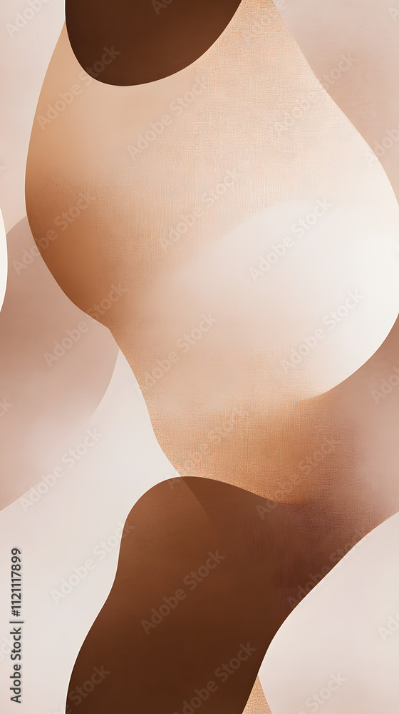Warm Mocha Mousse Abstract Composition - Color of the Year 2025 Warm Mocha Mousse Abstract Composition - Color of the Year 2025