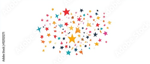 Colorful Starburst Celebration: Festive Background with Scattered Stars