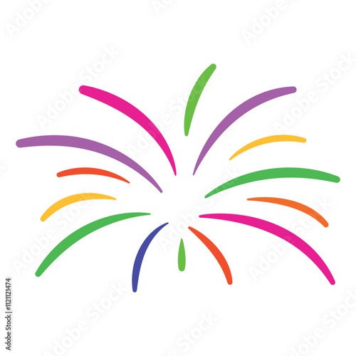 Firework bursting in sky Colorful explosion Joy symbol