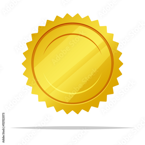 Blank gold seal stamp vector isolated illustration