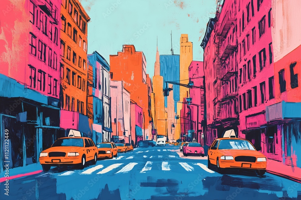 Obraz premium Colorful New york illustration