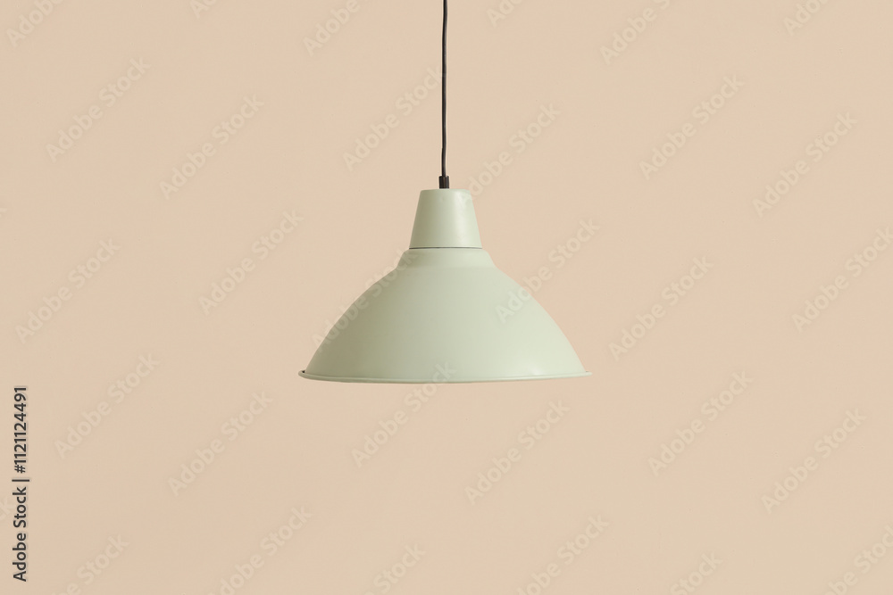 Obraz premium White pendant lamp on beige background