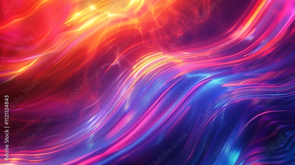 Wavy, colorful streaks of light moving in a flowing, wave-like pattern, creating a smooth and vibrant backdrop. Wavy, colorful streaks of light moving in a flowing, wave-like pattern, creating a smooth and vibrant backdrop.