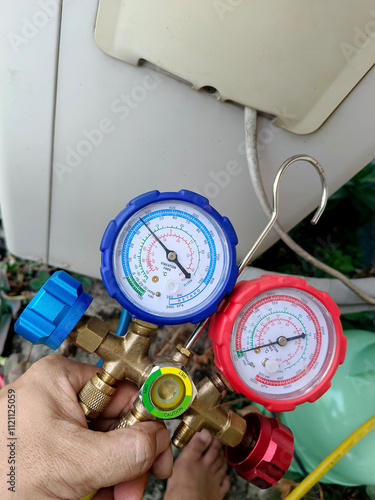 Gauge manifold air conditioner fixing repare technician engneering ac tools