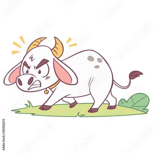 "Adorable Cow Vector Illustration - Cute and Playful Farm Animal Design"