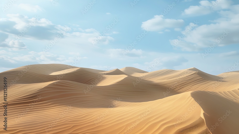 Wind-swept sand dunes creating wavy patterns in the desert. Wind-swept sand dunes creating wavy patterns in the desert.