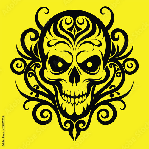 Human Head Skull Vector Design.