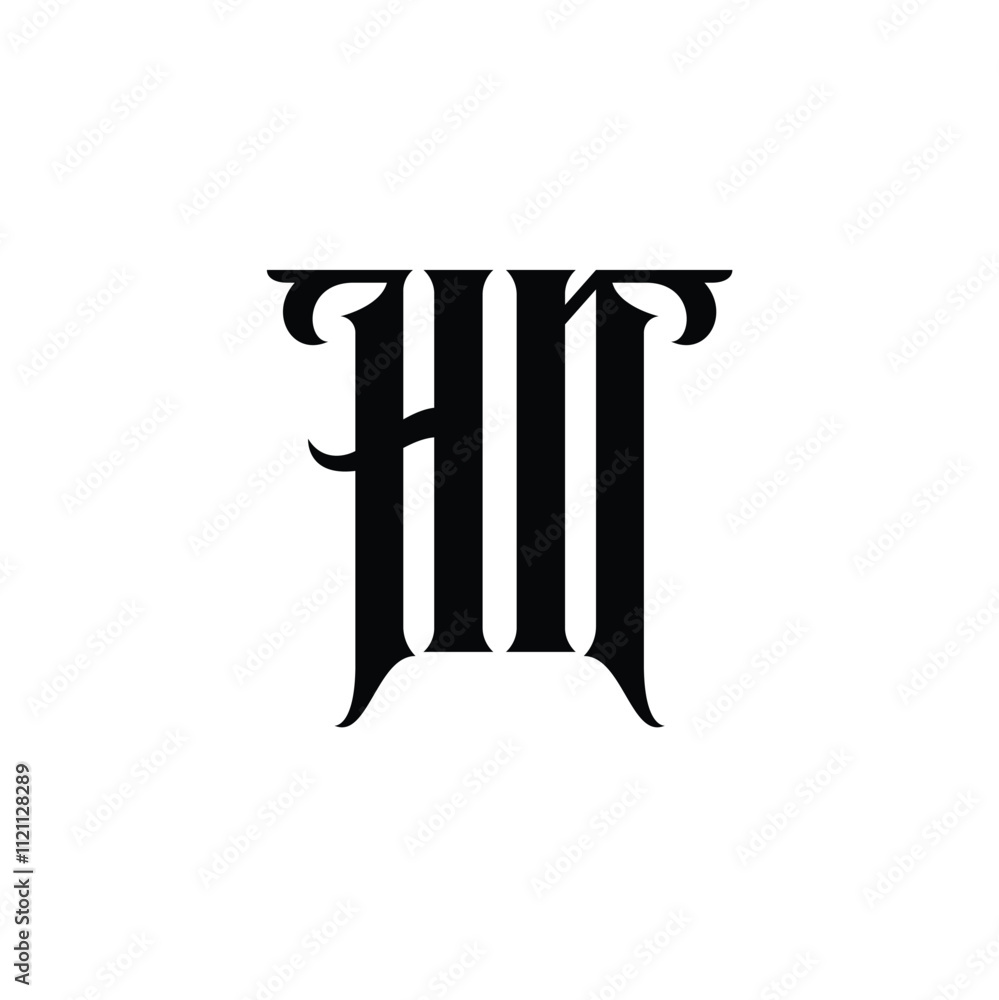 HN monogram logo design letter text name symbol monochrome logotype alphabet character simple logo HN monogram logo design letter text name symbol monochrome logotype alphabet character simple logo