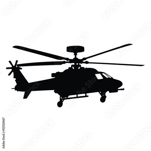 "Dynamic Helicopter Vector Silhouette Illustration"