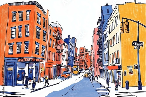 Colorful New York illustration