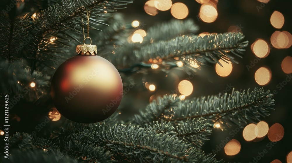 Rustic Christmas Ornament on a Twinkling Tree Rustic Christmas Ornament on a Twinkling Tree