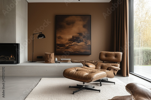 Modern interior design with Pantone 2025 Colour of the Year Mocha Mousse