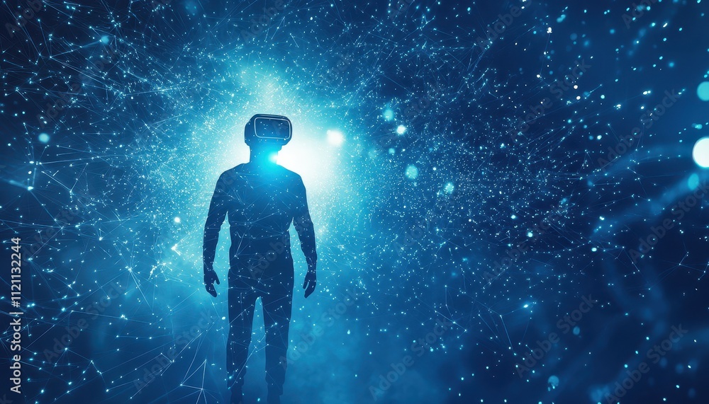 A Virtual Reality User Exploring a Digital Network A Virtual Reality User Exploring a Digital Network