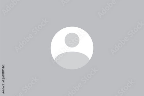 Vector flat illustration in grayscale. Avatar, user profile, person icon, gender neutral silhouette, profile picture. Suitable for social media profiles, icons, screensavers and as a template.