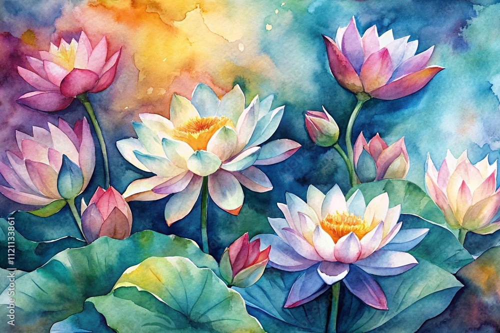 pink water lilies