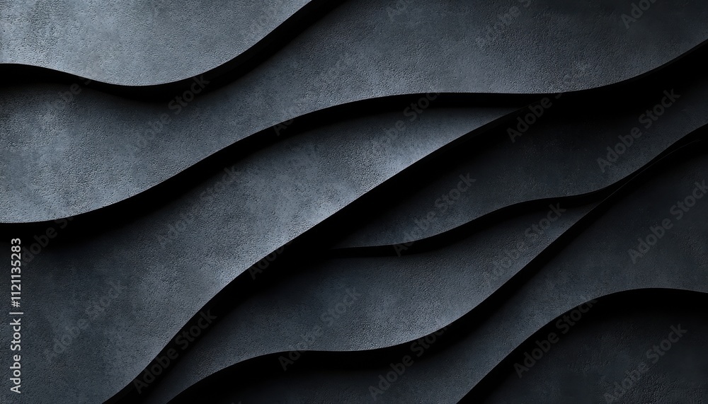 Abstract Dark Grey Curving Layered Design Abstract Dark Grey Curving Layered Design